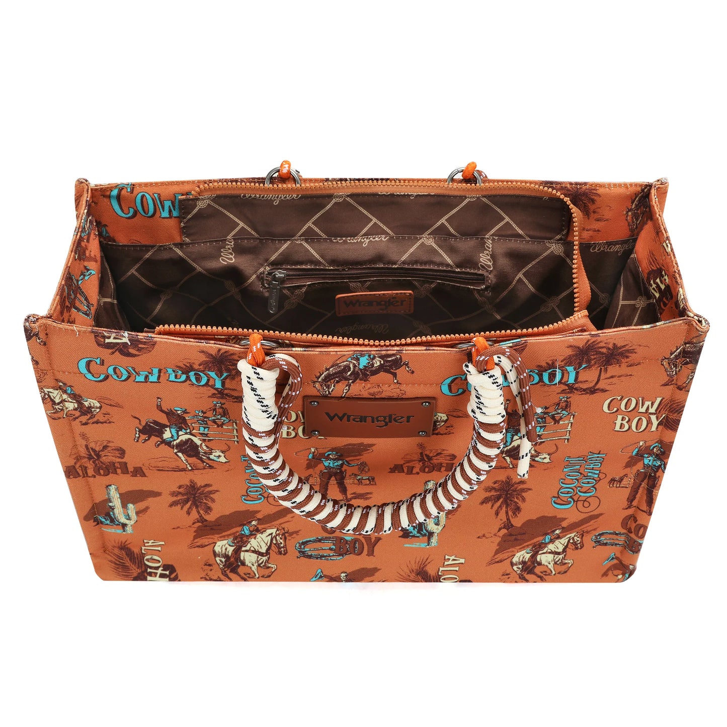 Wrangler Cowboy Oversized Tote Bag with Braided Handles
