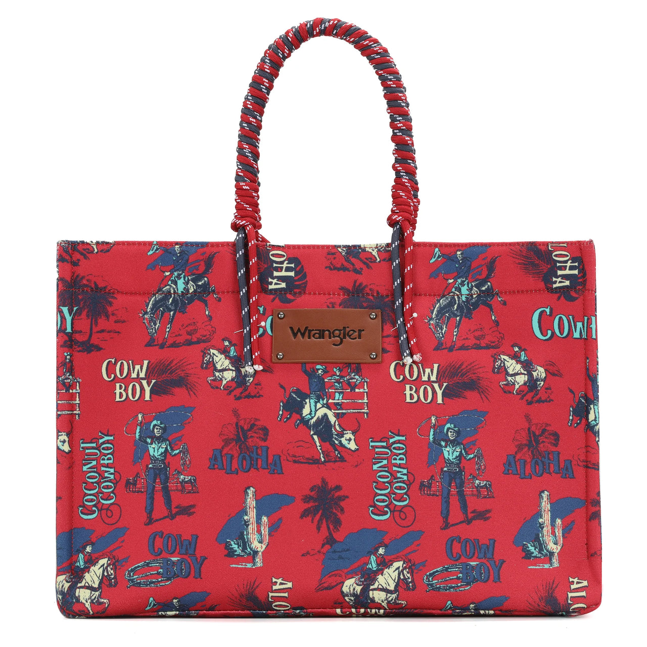 Montana West Cowboy Dual Sided Print Canvas Wide Handbag-Multiple Colors