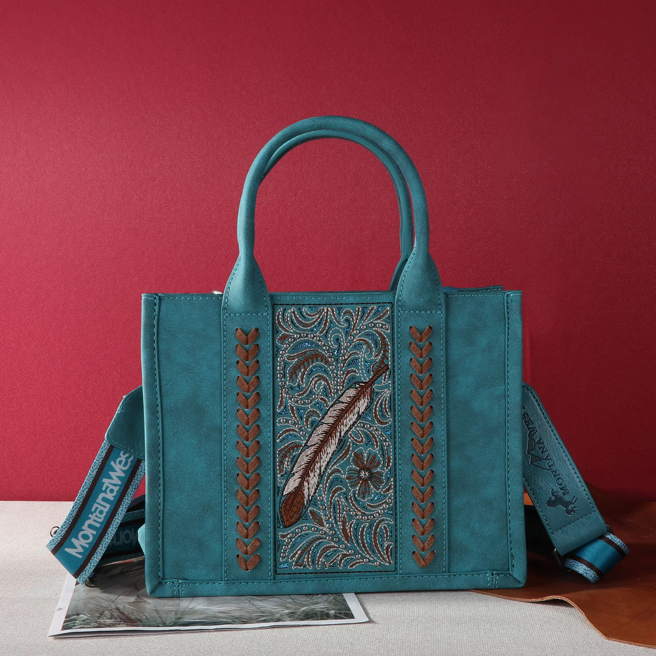 Montana West Embroidered Crossbody Bag - Turquoise