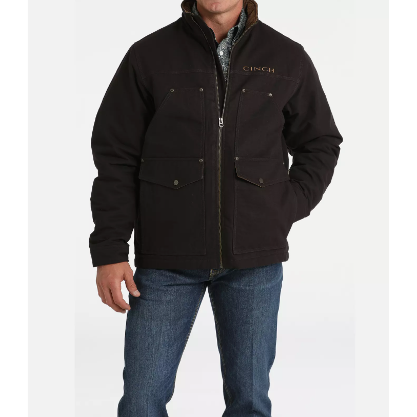 Cinch Men's Long Sleeve Canvas Jacket- Brown