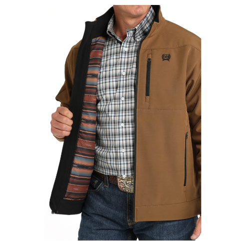 Cinch Men's Long Sleeve Zipped Bonded Jacket-Brown