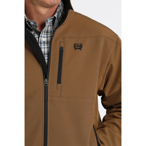 Cinch Men's Long Sleeve Zipped Bonded Jacket-Brown