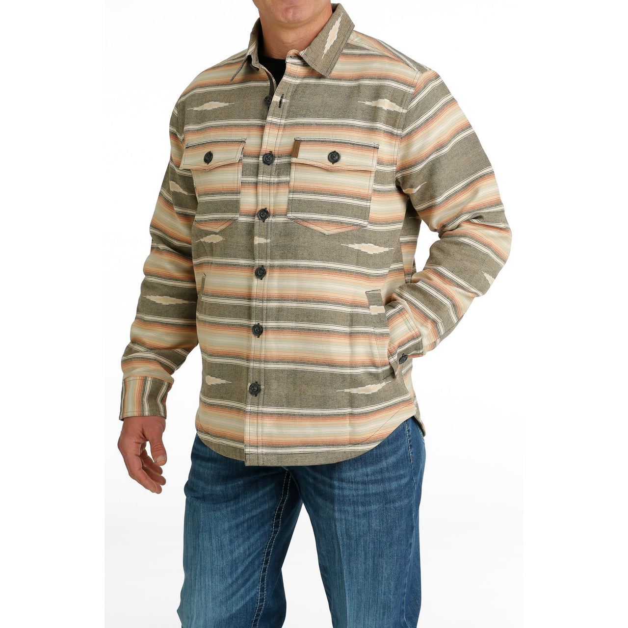 Cinch Men's Jacquard Shirt Jacket - Grey