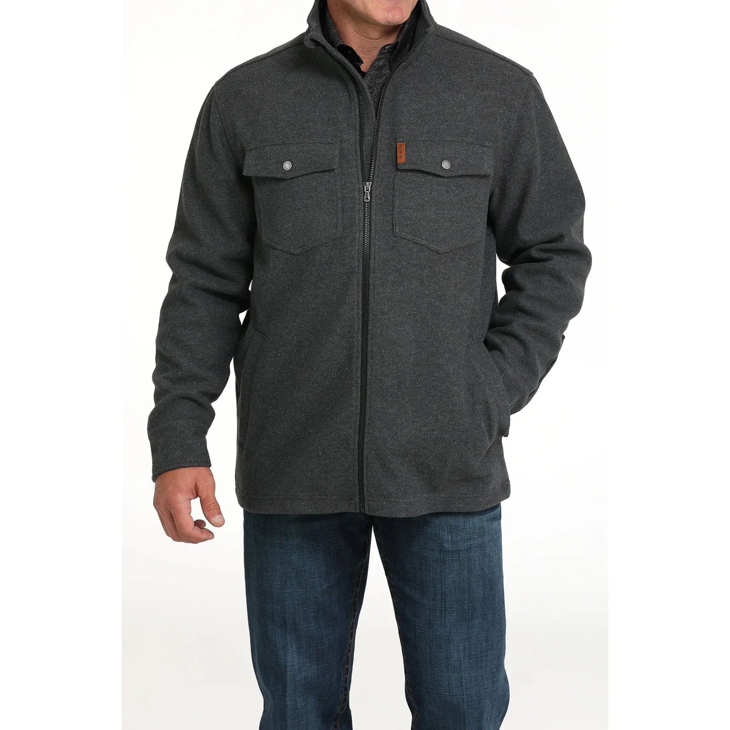 Cinch Men's Long Sleeve Shirt Jacket- Charcoal