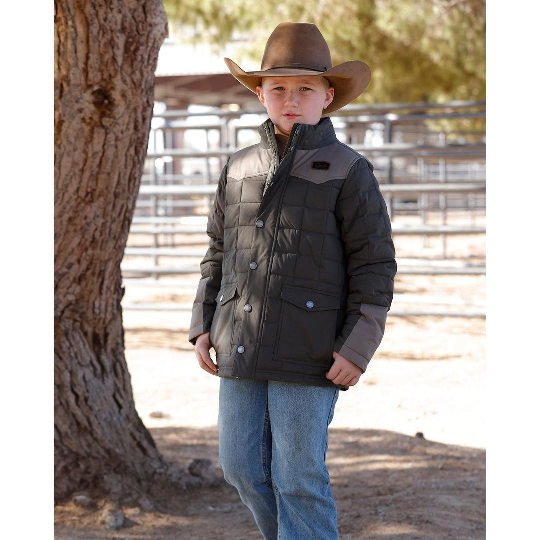 Cinch Boys Quilted Barn Coat - Green