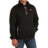 Cinch Men's Long Sleeve 1/4 snap Pullover Sweater- Brown