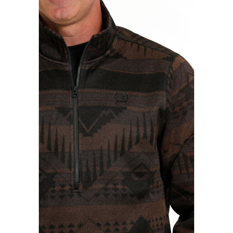 Cinch Men's 1/2 Zip Sweater - Brown