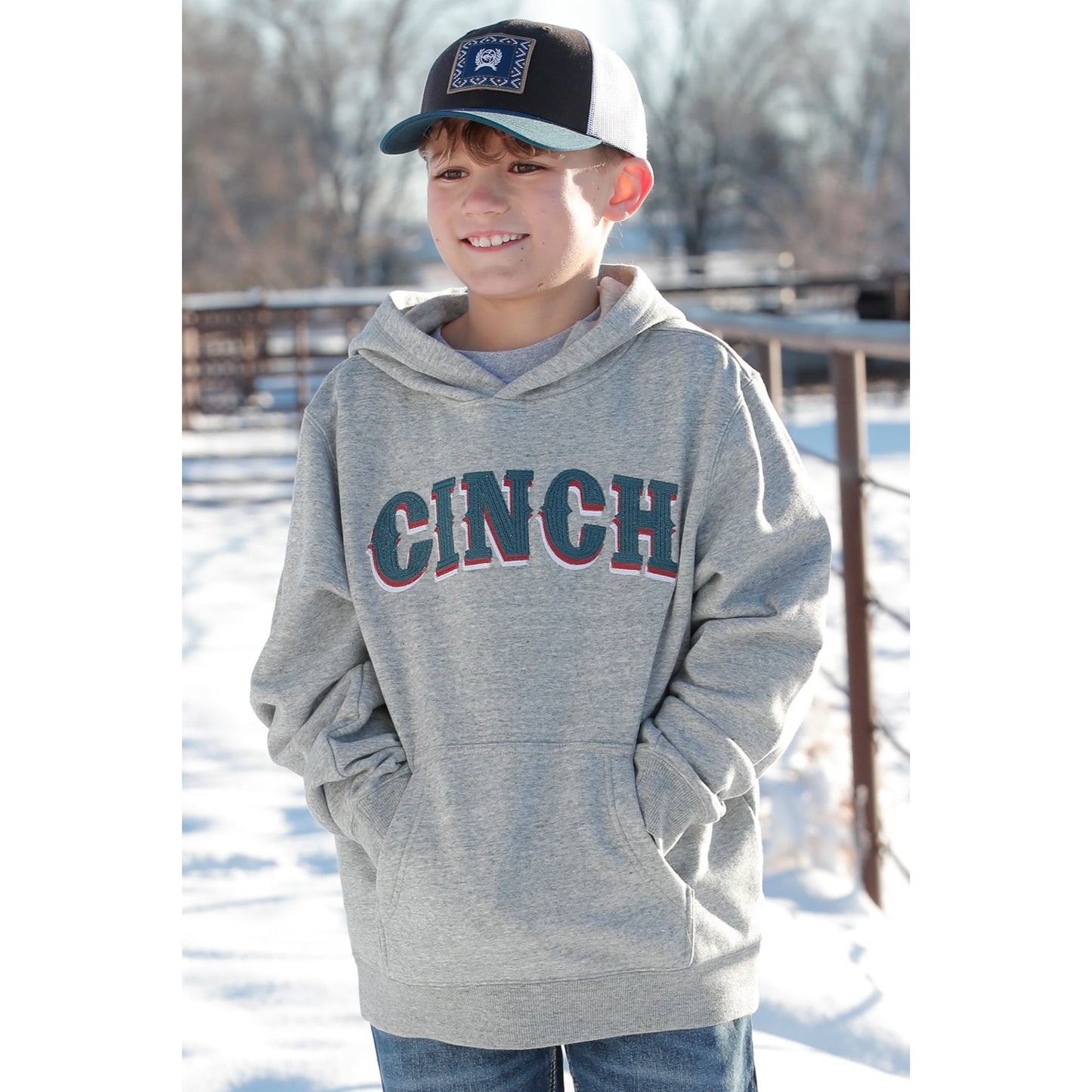 Cinch Boy's Pullover Hoodie - Grey