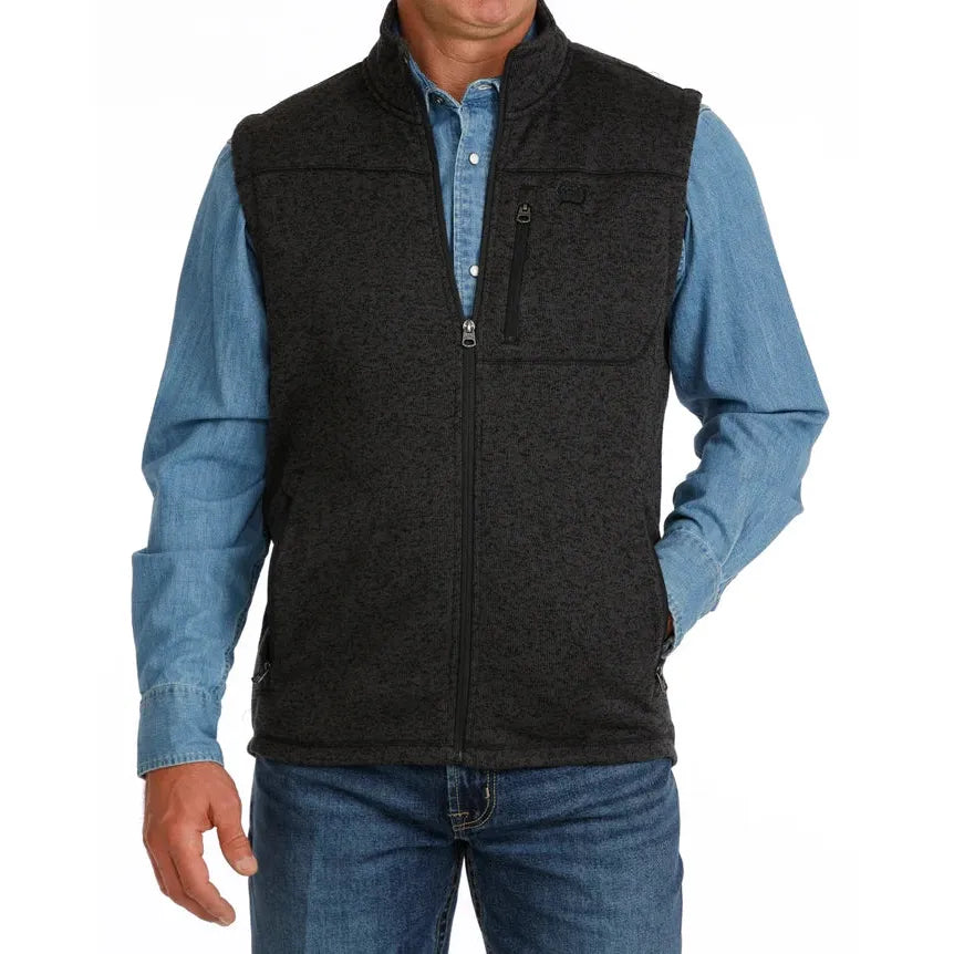 Cinch Men's Knit Sweater Vest- Charcoal