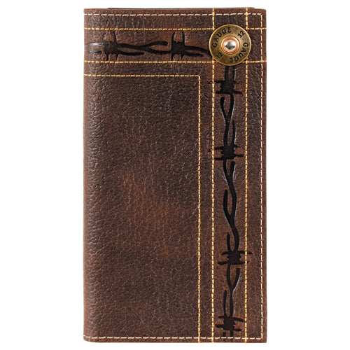Justin Men's Barbed Wire w/12 Gauge Concho Leather Rodeo Wallet