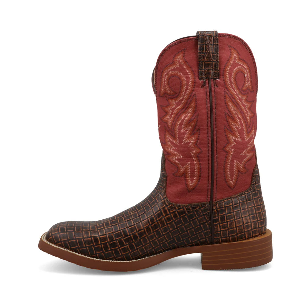 Twisted X Men's 11" Tech X Western Boots - Dark Chocolate/Rhubarb