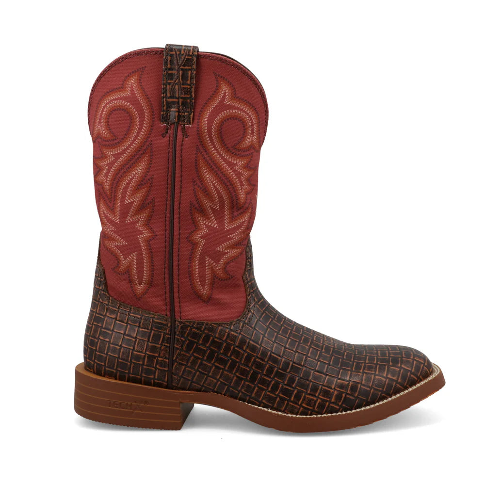 Twisted X Men's 11" Tech X Western Boots - Dark Chocolate/Rhubarb