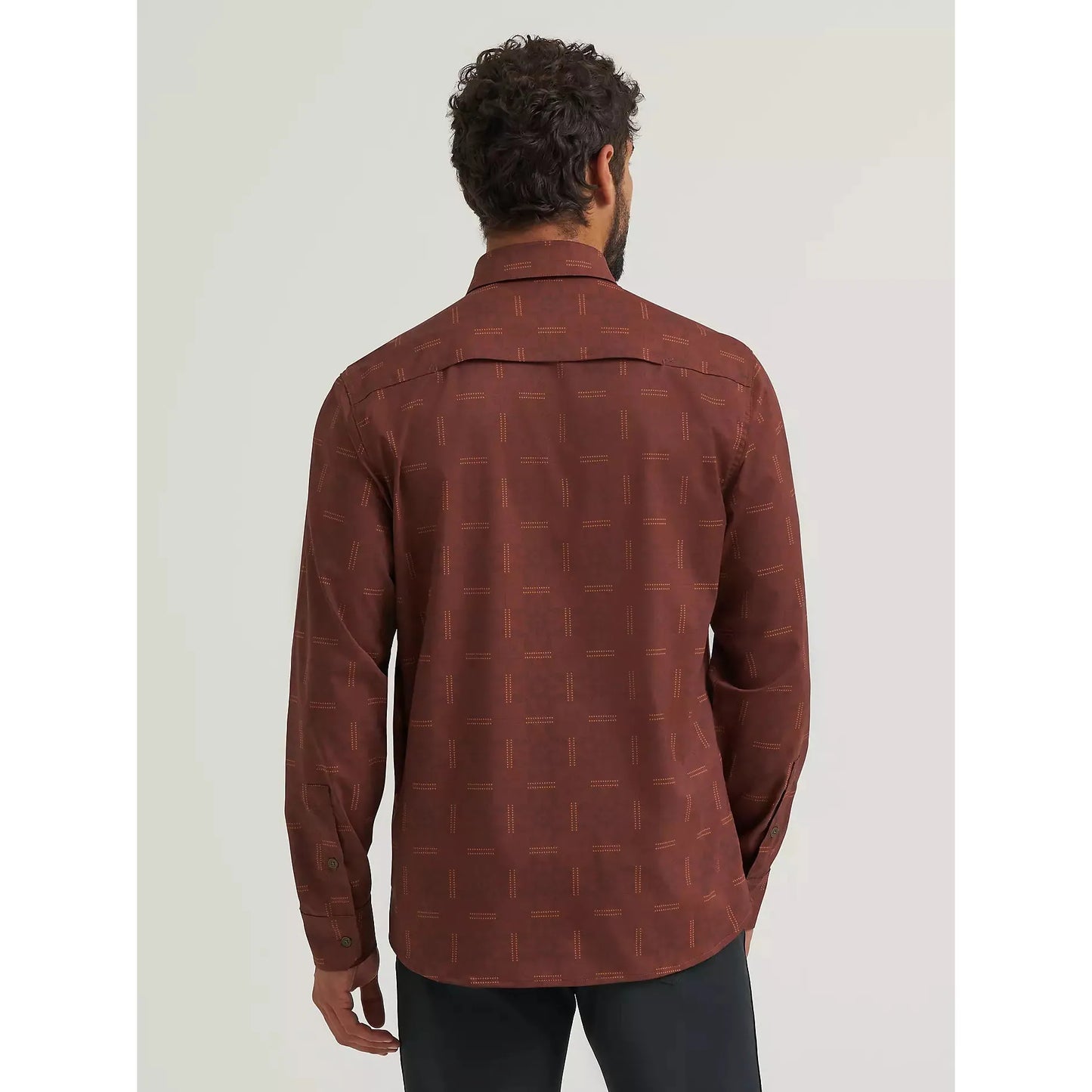 Wrangler Men's All Terrain Gear Live In Print LS Shirt - Sepia Bandana