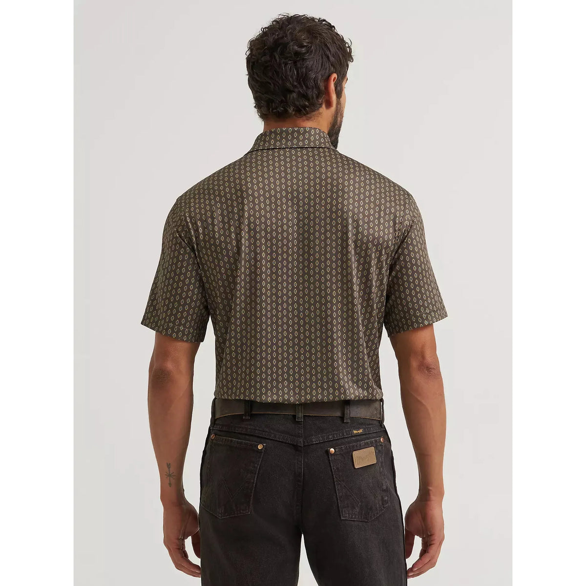 Wrangler Men's All Terrain Gear Performance Polo SS Shirt - Turkish Coffee