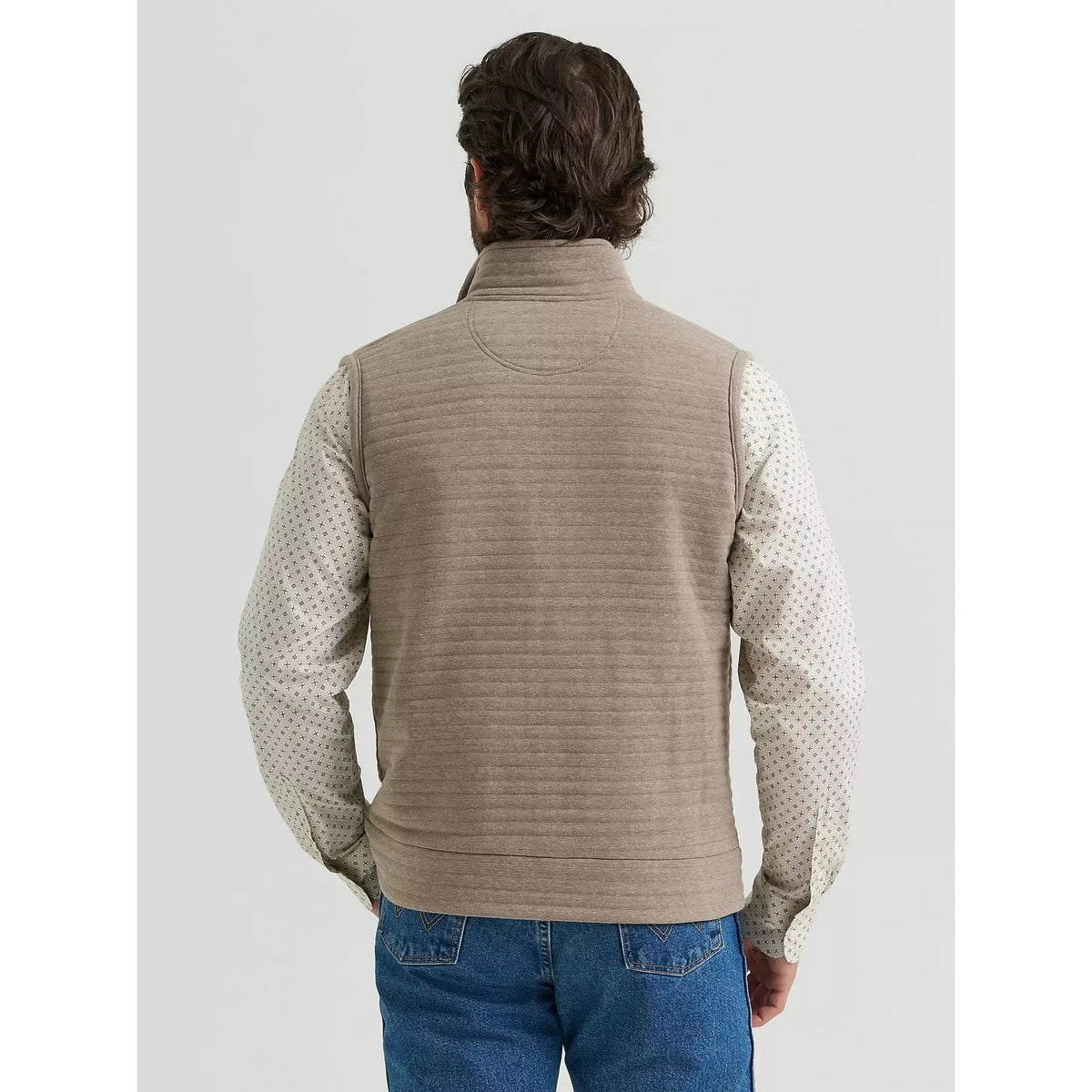 Wrangler Men's George Strait Zip Front Solid Knit Vest - Toast