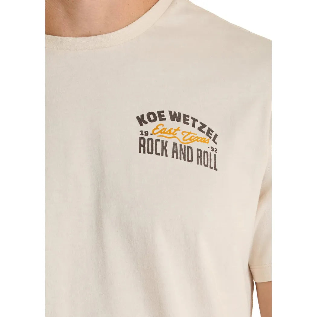 Rock & Roll Men's Koe Wetzel East Texas Graphic Tee Shirt - Cream
