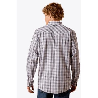 Ariat Men's Wrinkle Free Dash Fitted Snap Shirt - Blue Multi Plaid