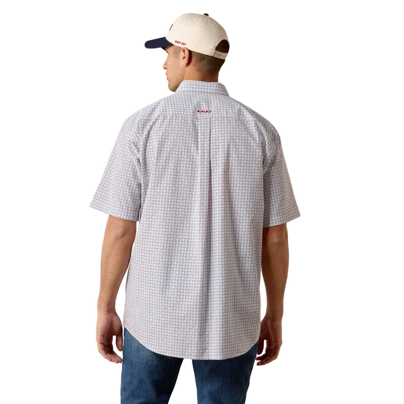 Ariat Men's Britton Classic Fit Geo Print Short Sleeve Shirt - White