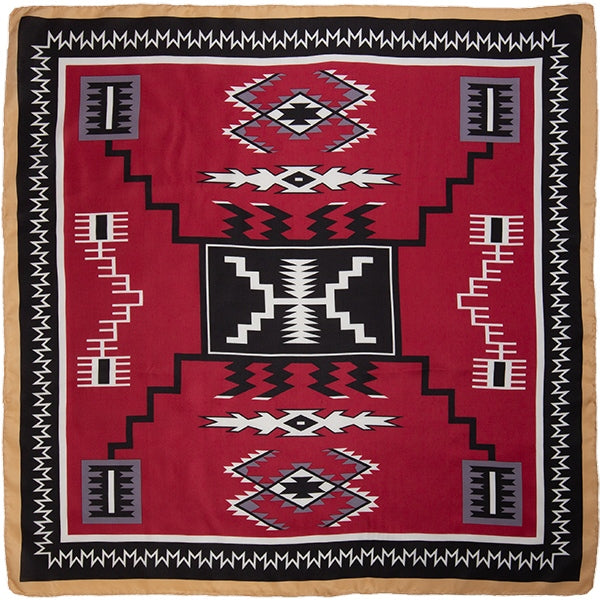 Wyoming Traders Maroon & Black Aztec Silk Scarf
