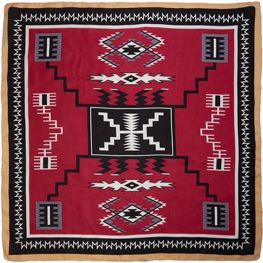 Wyoming Traders Maroon & Black Aztec Silk Scarf