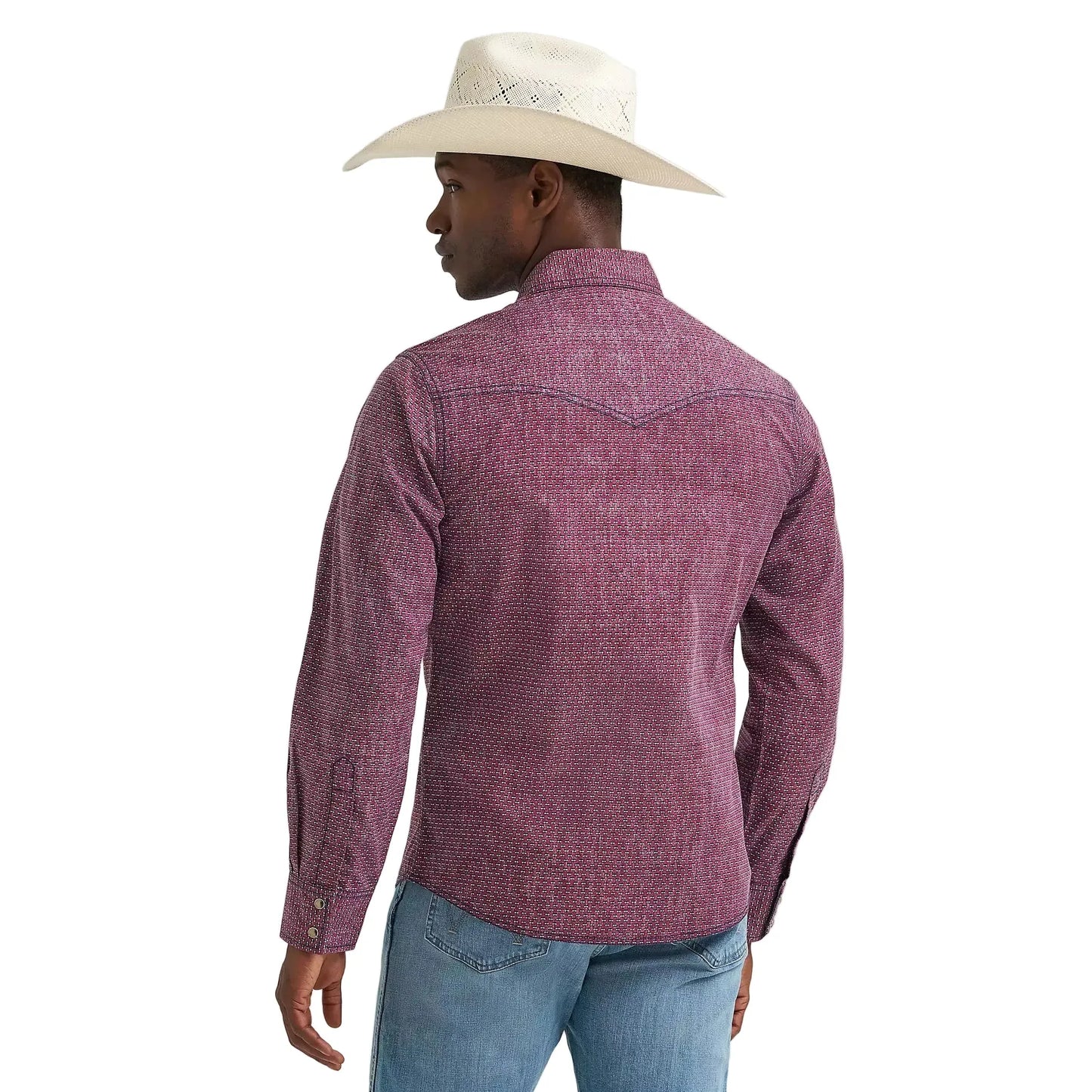 Wrangler Men's Retro® Premium Long Sleeve Western Printed Snap Shirt - Dark Burgundy