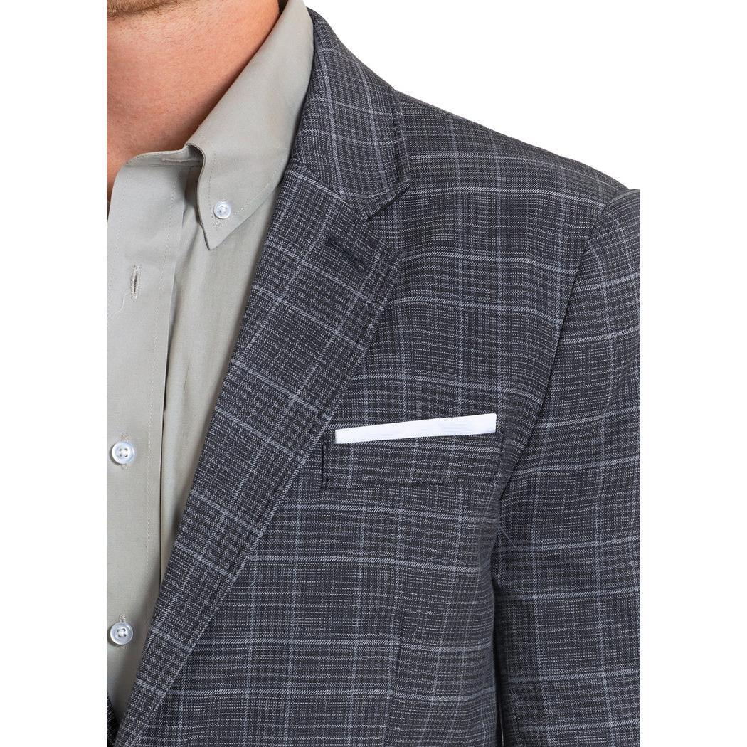 Rock & Roll Men's Glen Plaid Yarn Dye Sports Coat - Navy