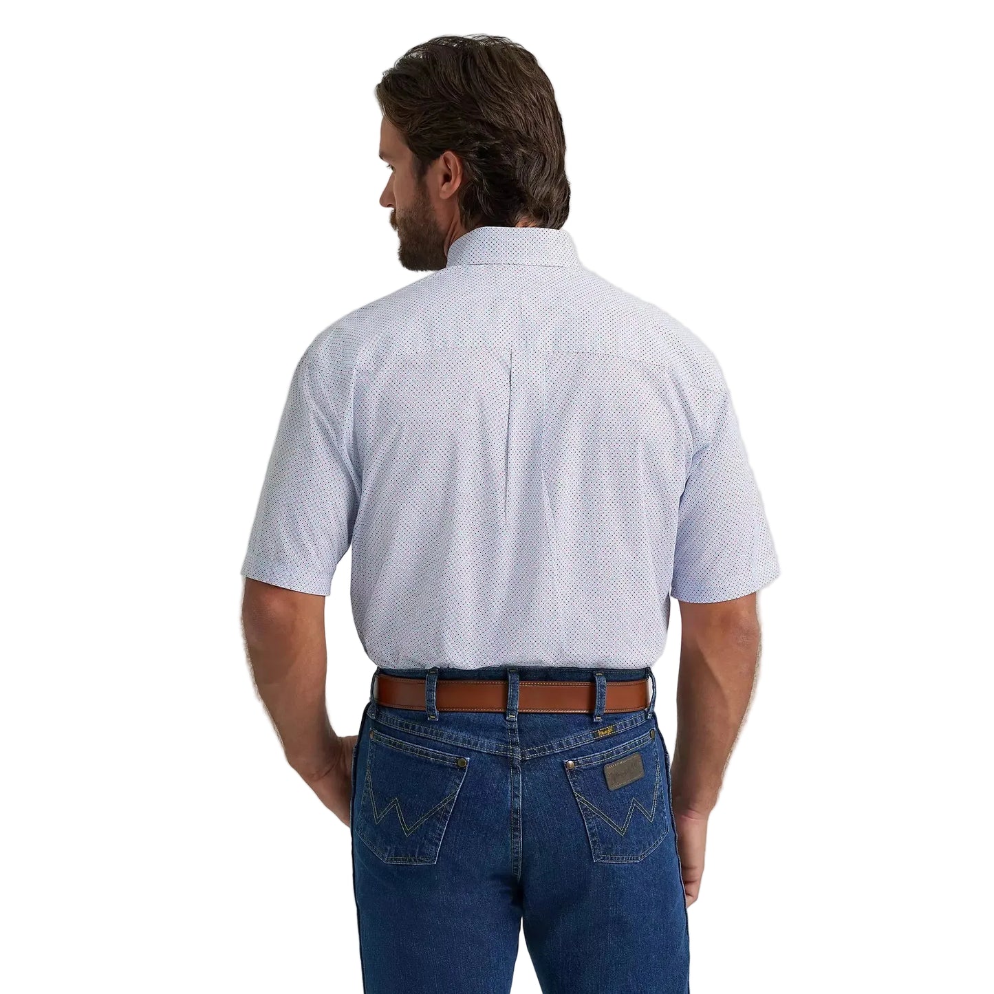 Wrangler® George Strait™ Short Sleeve Two Pocket Button Down Shirt - Red Dot