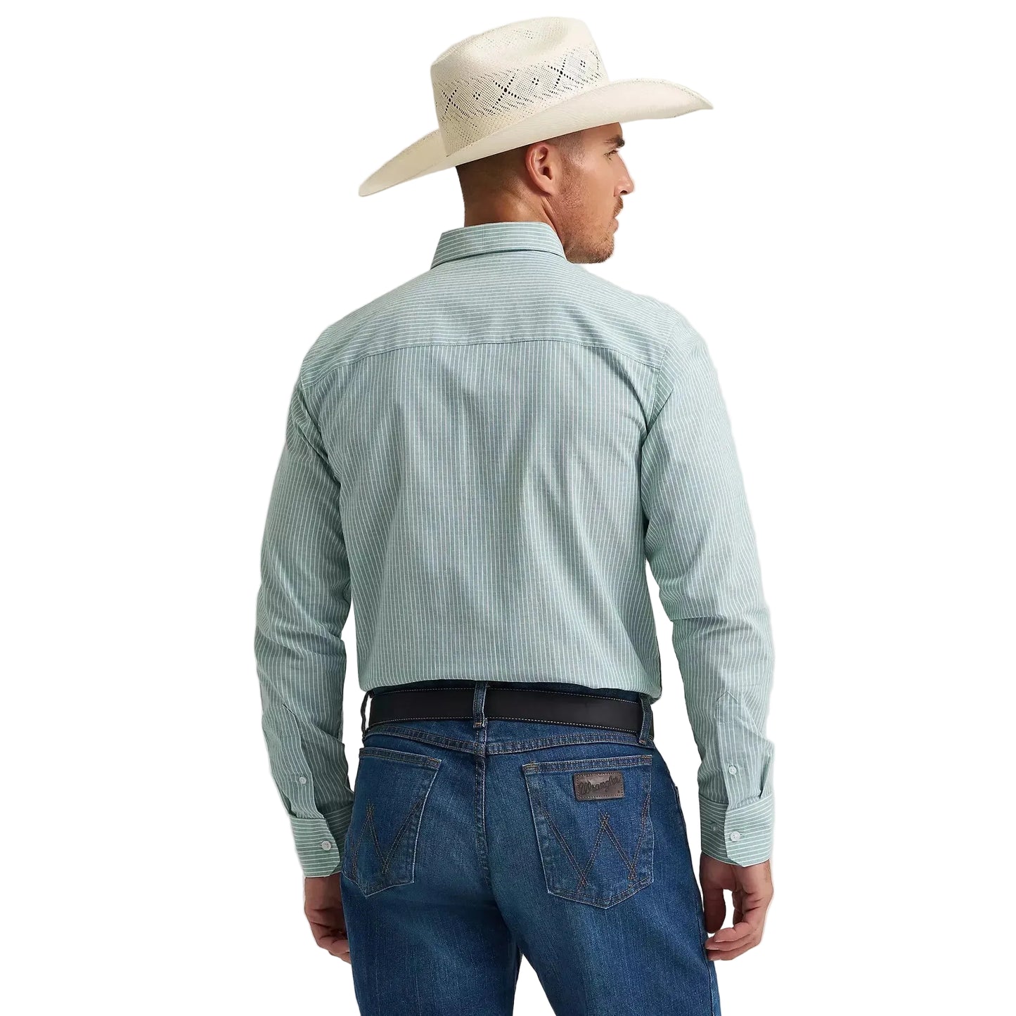 Wrangler Men's Cody Johnson One Pocket Button Down LS Shirt - Mass Stripe