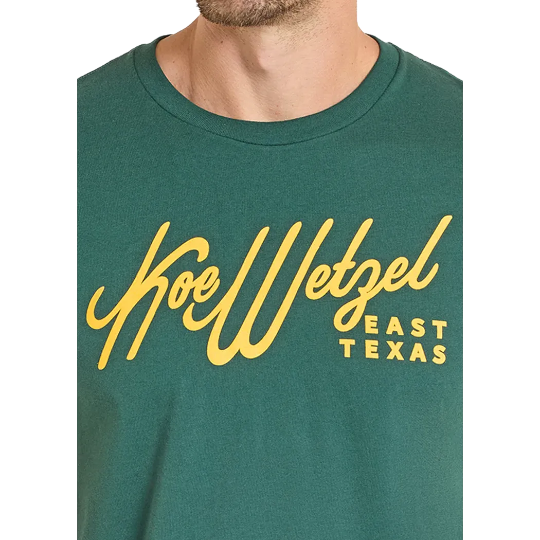 Rock & Roll Men's Koe Wetzel East Texas Short Sleeve Tee Shirt - Green