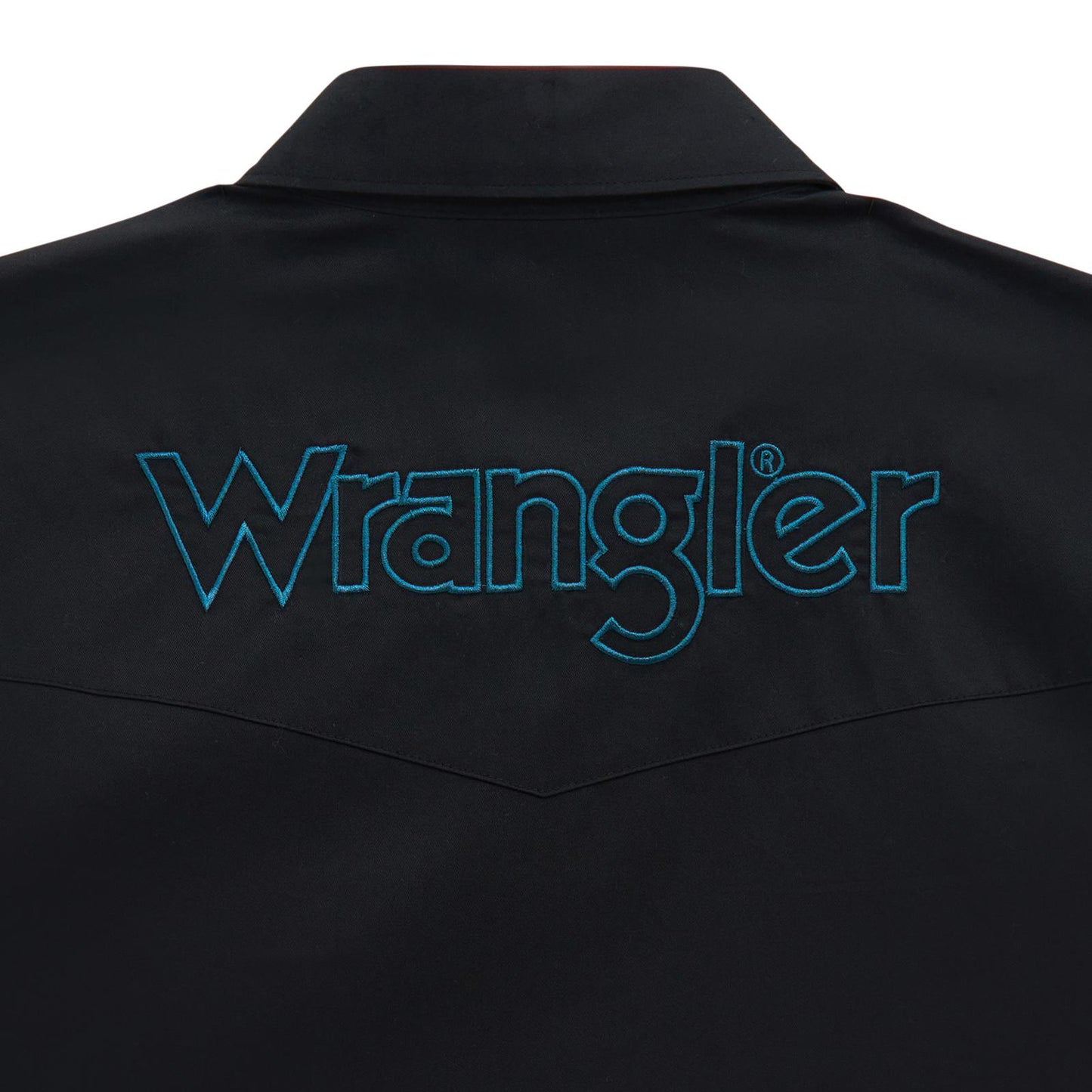 Wrangler Men's Long Sleeve Logo Solid Snap Shirt - Black