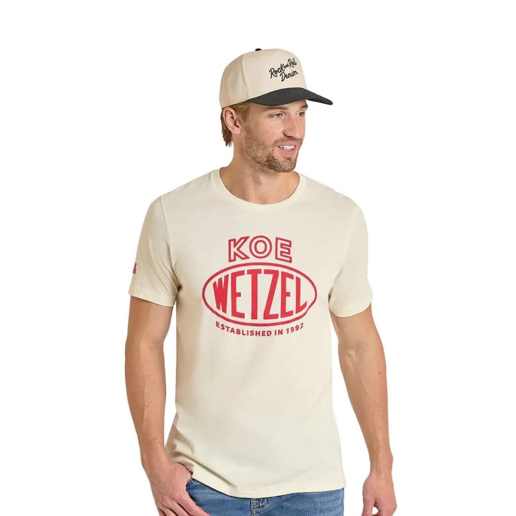 Rock & Roll Men's Koe Wetzel 1992 Short Sleeve Tee Shirt - Natural