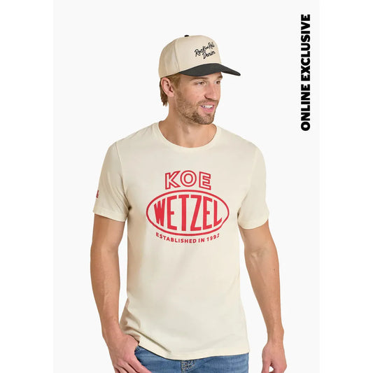 Rock & Roll Men's Koe Wetzel 1992 Short Sleeve Tee Shirt - Natural