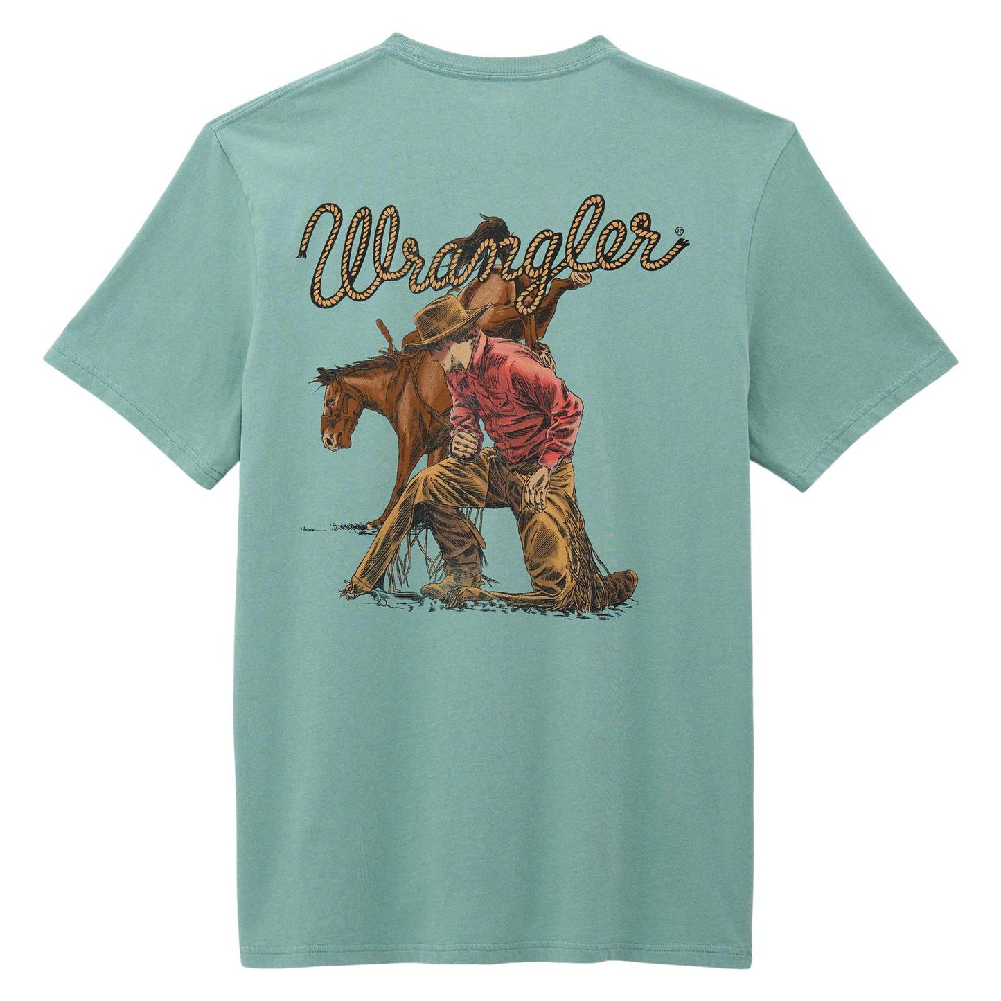 Wrangler Men's Graphic Short Sleeve Tee Shirt - Oil Blue