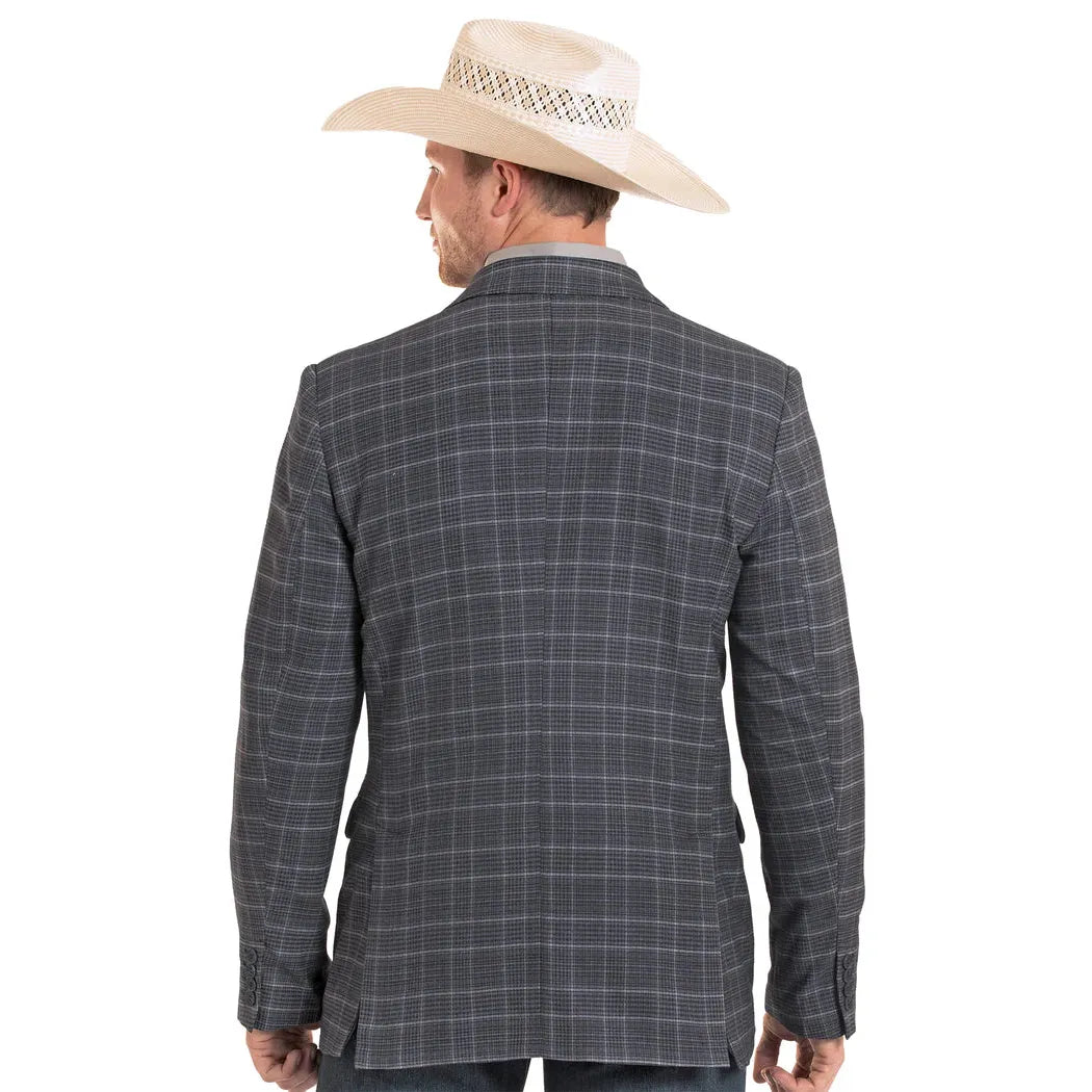 Rock & Roll Men's Glen Plaid Yarn Dye Sports Coat - Navy