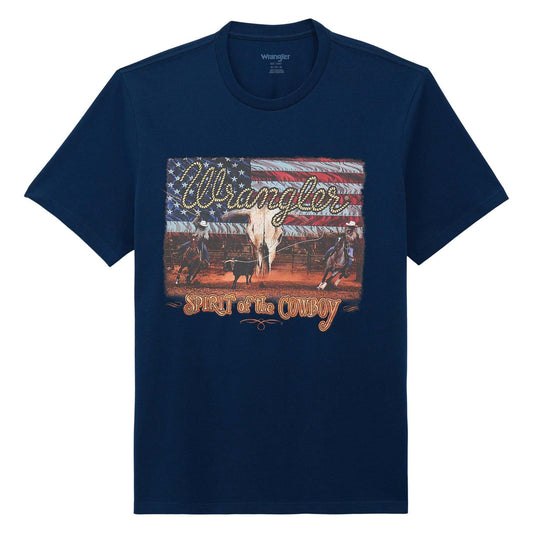 Wrangler Men's Graphic Short Sleeve Tee Shirt - Pagent Blue