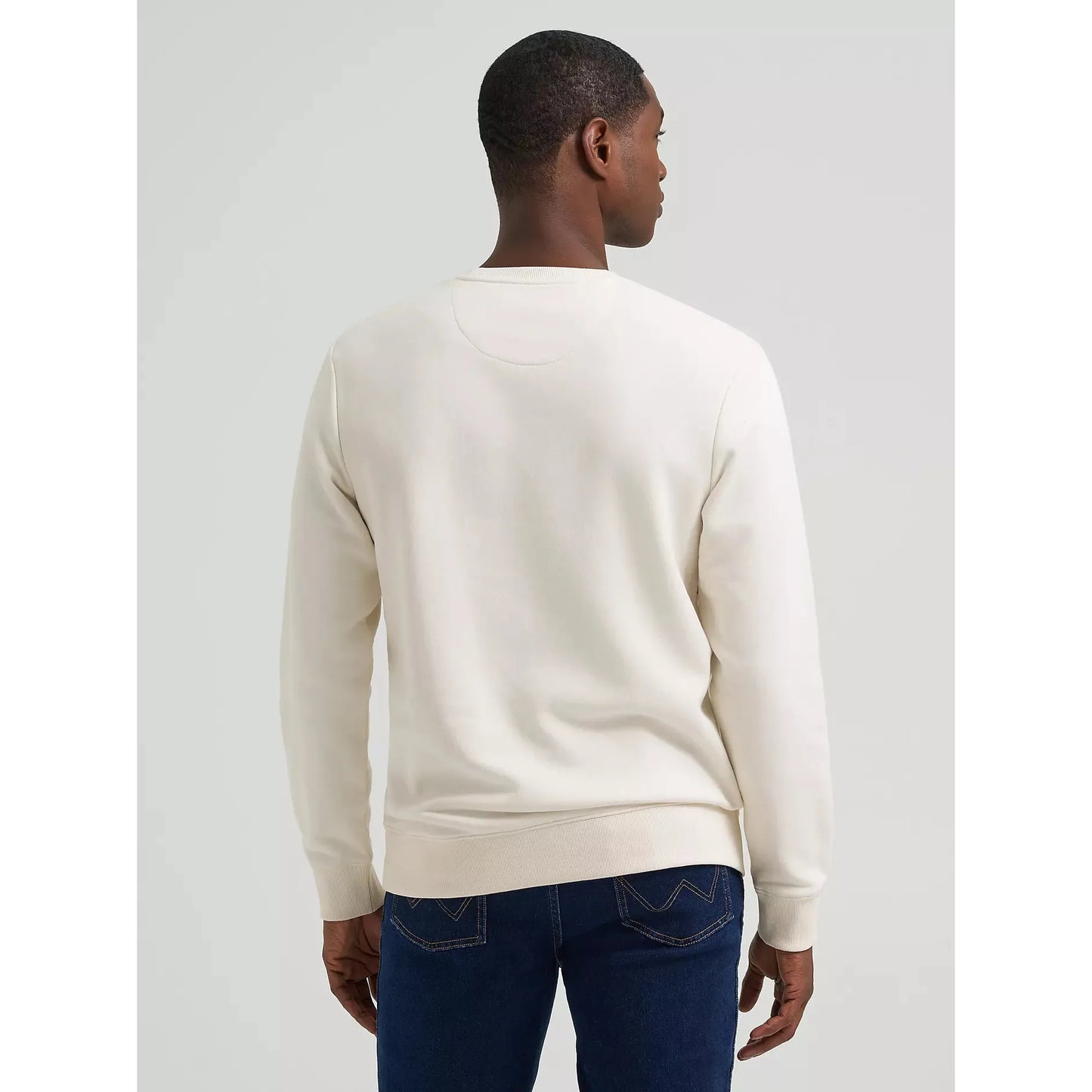Wrangler Men's Belare Legacy Logo Graphic LS Fleece Sweatshirt - Antique White