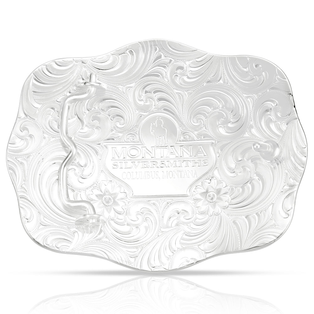 Montana Silversmiths Men's Four Star Filigree Edge with Christian Cowboy Buckle