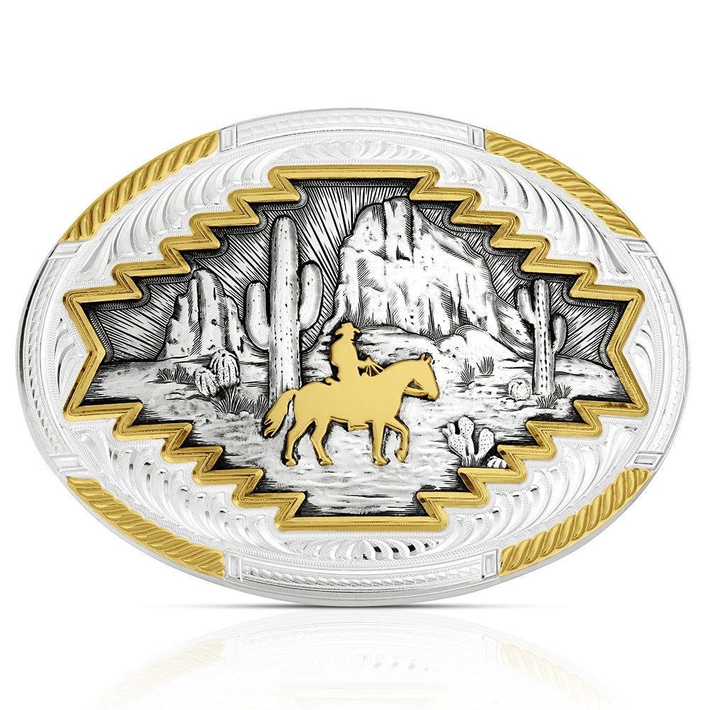 Montana Silversmiths Men's The Cowboys Way Horse & Rider Buckle