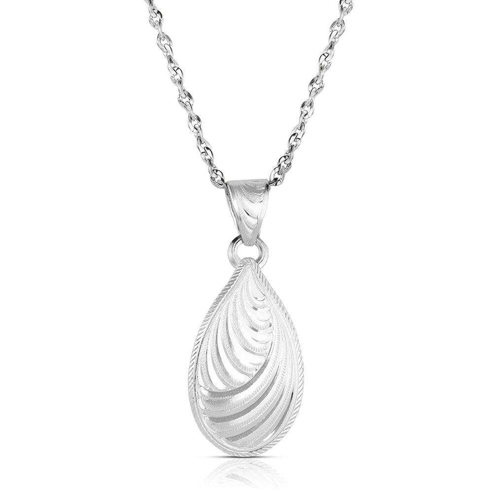 Montana Silversmiths Women's Sandstorm Spiral Teardrop Swirl Necklace