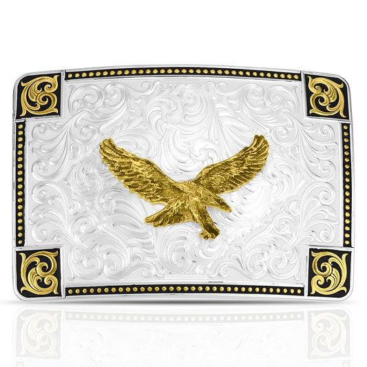 Montana Silversmiths Men's Sierra Forge with Eagle with Filigree Corner Buckle