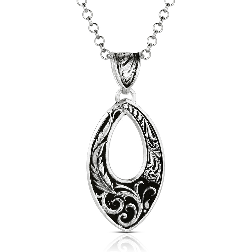 Montana Silversmiths Women's Shadow & Shine Teardrop Dangle Necklace