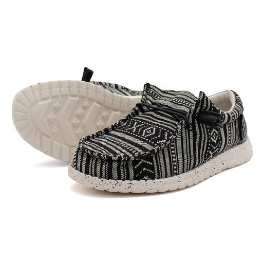 Laforst Women's Hermosa Comfort Hola Shoes - Black/White Aztec