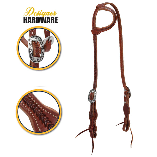 Weaver Synergy Harvest Wheat Headstall w/Floral Designer Hardware