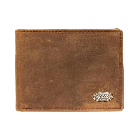 Nocona Mens Bifold Wallet - Medium Brown Distressed
