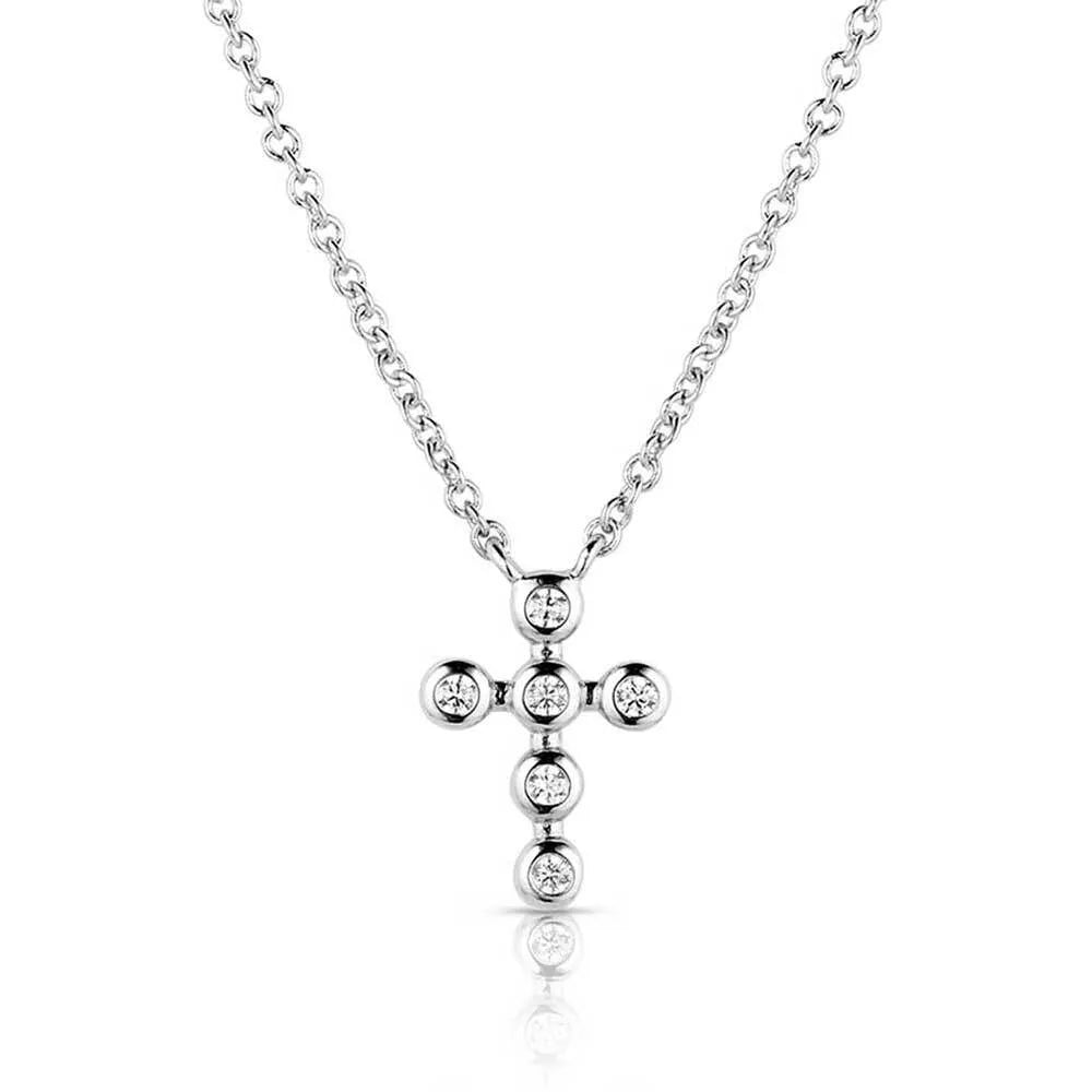 Montana Silversmith Women's Simple Belief Crystal Cross Necklace