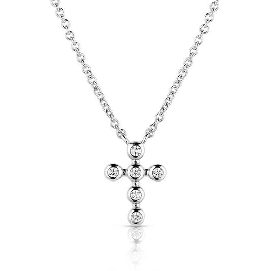 Montana Silversmith Women's Simple Belief Crystal Cross Necklace