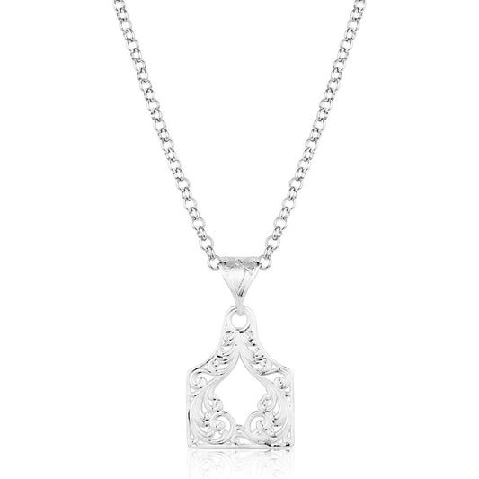 Montana Silversmiths Out West Cow Tag/Scroll Tag Necklace