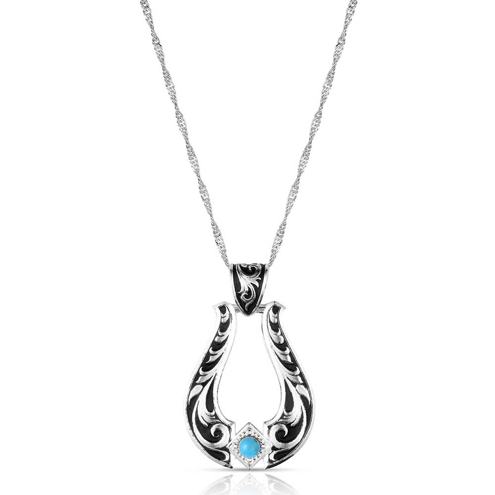 Montana Silversmiths Callie's Turquoise Trail/Engraved Stirrup Necklace