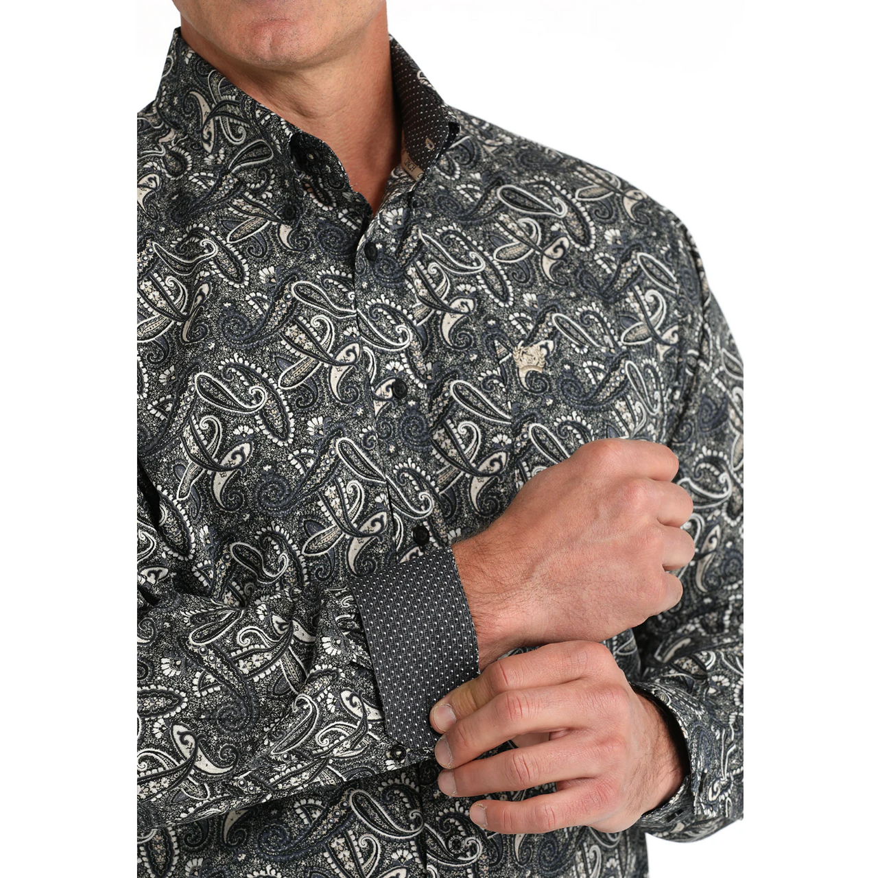Cinch Men's Long Sleeve Western Shirt- Black