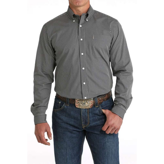 Cinch Classic Fit Long Sleeve Men's Modern Print Shirt - Black